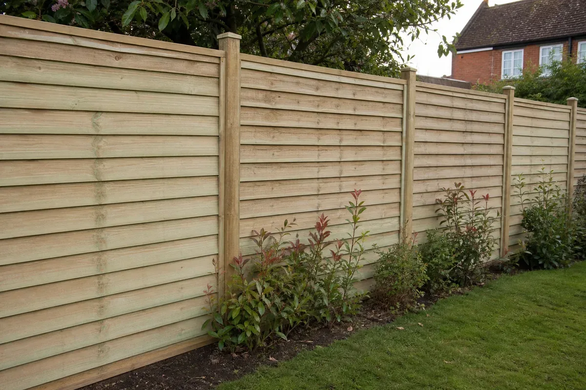 Feather edge timber fencing in a Burnley garden