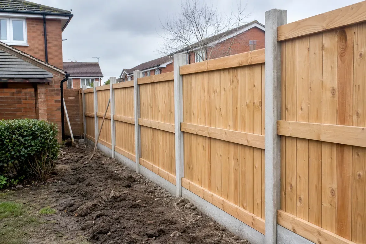 Fence installation work at a Burnley property